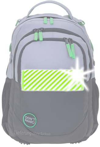 Reflektor Neon für Schulrucksack Universal passend für viele Marken Modelle Neon Signal Pads für Rucksack Trolley Signalfarbe Schule Grundschule Zubehör 2 Stück 13037 Neon-Gelb fluoreszierend