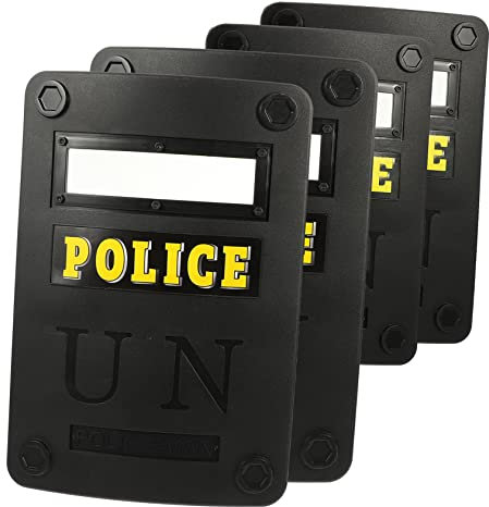 Holibanna 4 Stück Kinderschild Simulation Polizist Requisite Polizist Rollenspiel Spielzeug Riot Shield Polizist Rollenspiel Werkzeug Performance Requisite Ritter Spielzeug Kleinkind