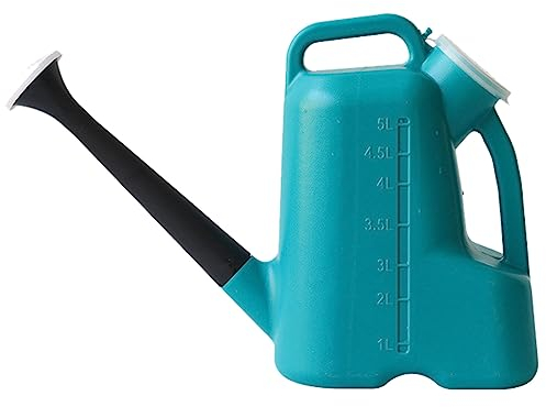 Arrosoir en plastique de 3 l avec long bec et couvercle, grande capacité, outils d'irrigation de jardin, 10 l, zinc (bleu, taille unique)