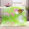Fleecedecke 150x200cm XXL Tier-Schmetterling-Blumenmuster Kuscheldecke Flauschig Weiche GrüN Flanell Decke als Sofadecke Couchdecke Tagesdecke, Geschenk Kuscheldecke für Mädchen Jungen