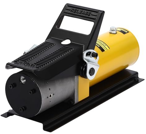 BAOCHADA Lufthydraulische Pumpe 10000PSI Fußpumpe Hydraulikpumpe, Air Hydraulic Pump mit Pedal, 1,5M Kraftstoffschlauch, 1M Luftschlauch, Kraftstofftank Kapazität 690CM³, für Industrie, Autoreparatur