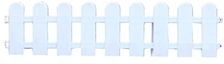 Clôture de Jardin Clôture Décorative Frise Clôture Palissade Clôture de Jardin en PVC Blanc, Bordure de Pelouse à Brancher pour Jardins et Terrasses (50×13cm / 19.7x5.1in)