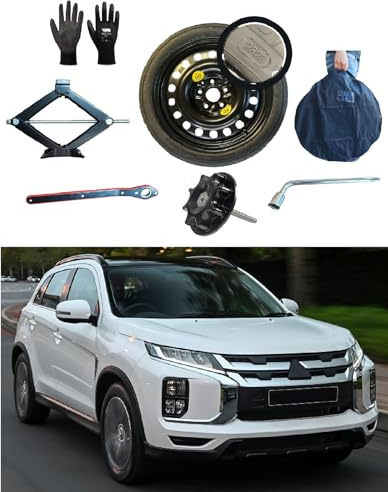 Notrad 16 kompatibel mit Mitsubishi ASX mit Wagenheber, Schlüssel, Schraube, Handschuhe und Tasche 145/90R16