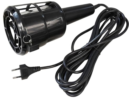 GAO Baulampe Handleuchte Werkstattlampe Arbeitslampe mit Kabel 60W E27 o. Leuchtmittel Kabellänge 5m schwarz, 2446