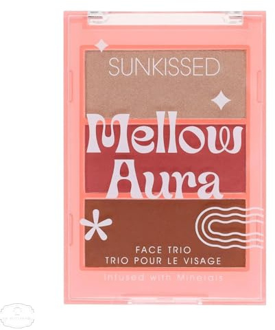 Sunkissed Mellow Auro Make-up-Palette mit Highlighter-, Rouge- und Bronzer-Tönen für Ausbesserungen unterwegs