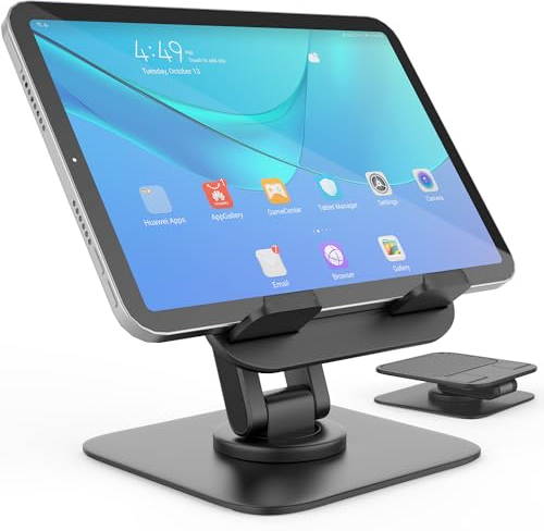 OWill Tabletständer, Tablet Halterung Tisch 360° Einstellbarer Tragbarer, Tablet Ständer Höhenverstellbar für iPad/Tablets/iPad Pro/iPhone