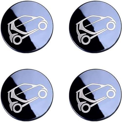 DCAJHSD 4pcs Auto Radabdeckungen für Smart 451 453 Fortwo Forfour 2009-2020,Alufelgen Felgenkappen Nabendeckel Aufkleber Auto Modifikations Zubehör,A/1