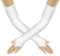 DAJISI Fingerlose Handschuhe Damen, Weiße Handschuhe Satin Handschuhe Lange Handschuhe Damen Stretch Groß Lange Handschuhe für Prom Hochzeit Tea Party Cosplay Kostüm