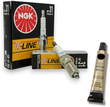 6x Zündkerzen V-Line passt für Ford Mondeo III 2.5 125kW Bj. 2000-2007 + Kupferfett