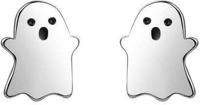 Niedliche Geister Ohrringe für Damen 925 Sterling Silber Halloween Boo Geister Ohrstecker Halloween Party Schmuck Horror Ohrringe Geschenke für Frauen