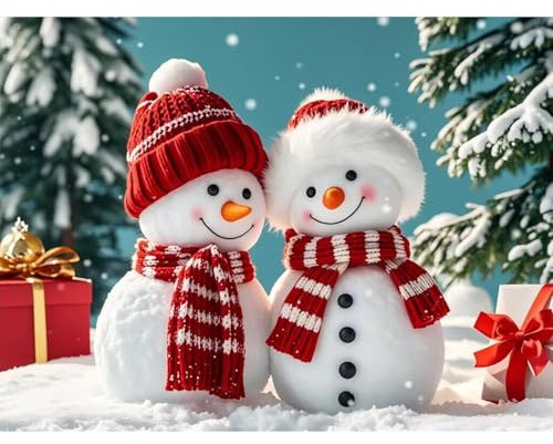 UPINS Diamant Painting Weihnachten, Schneemann Diamant Painting 30 x 40 cm Weihnachten Diamond Art Painting Winter Schneemann Diamond Painting für Erwachsene