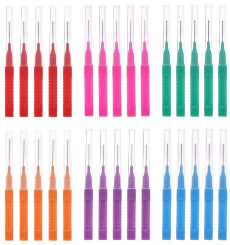 YPYMOD 30 Piezas Cepillos Interdentales, Cepillo Interdental Reutilizable con Caja de Almacenamiento, Cepillo de Cerdas únicas Herramienta de Limpieza de Dientes Para Higiene Interdental(6 Colores)