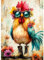 AIRDEA Huhn Diamond Painting Erwachsene, DIY 5D Blumen Diamant Painting Bilder, Bastelset Erwachsene Frauen als Haus Wanddeko 30x40 cm