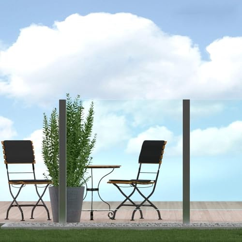 Bijon Windschutz Terrasse Glas, Glaszaun, Garten, Klarglas PG4 G | 119x183,5cm