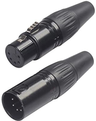 MOLUCKFU 1paar Pin Adapter Audio Für Mikrofone Silberbeschichtetes Männlich Zu Weiblich Für Audio Und -kabel Einfach Zu Löten Schwarz