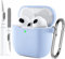 Case for Airpods 4 Gen Case Cover for Men Women Girl, Compatible Airpods 4th Generation Case, Soft Silicone Apple iPod Case 4th Gen Protective Cover Skin with Keychain Cleaner Pen, Sky Blue