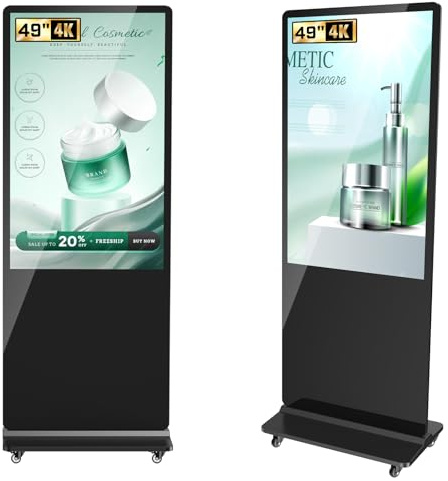 JASZDOT 49 Pulgadas Pantallas LCD Publicitarias, Señalización Digital con Reproducción Automática, Compatible con USB/HDMI/WiFi, Android OS