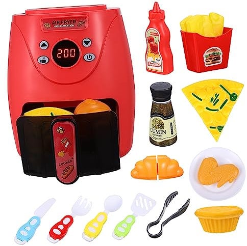Toyvian 1set Friggitrice Ad Aria Con Cibo Ruolo Cucina Per Sviluppo Abilità Motorie Compleanno e