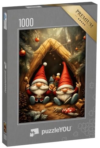 puzzleYOU: Puzzle 1000 Teile „Geheimversteck der Weihnachtswichtel“