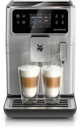 WMF Perfection 630 Kaffeevollautomat mit Milchsystem, 13 Getränkespezialitäten, Doppel Thermoblock, Edelstahl-Mahlwerk, Nutzerprofil, 1l Milchbehälter,einfach Reinigung, Cromargan® Frontdesign, CP811D