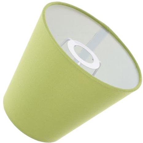 Stofflampenschirm E14 Lichtgrün 14x14x13cm Weihnachten Geschenkideen | Gewebe mit Strukturierter Optik, für Nachttischlampen und Kronleuchter, Einfache Montage im Büro