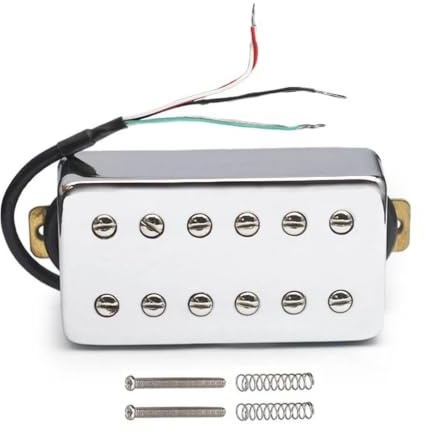 Professioneller E-Gitarren-Tonabnehmer 6-saitiger Doppelspulen-12-Loch-Humbucker-Tonabnehmer | Für LP E-Gitarre Chrom(Bridge Pickup)