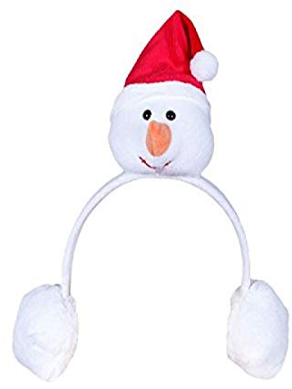Alsino Plüsch Haarreif Ohrenschützer Schneemann Ohrwärmer Ohrschützer Winter Weihnachten Nikolaus Weich in Einheitsgröße für Jugendliche und Erwachsene