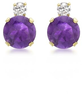 CARISSIMA Damen-Ohrringe 9 Karat (375) Gelbgold Amethyst