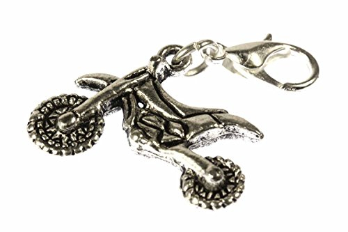 Miniblings Motorrad Motorbike Motocross Enduro Charm Dirt Bike Cross Maschine - Handmade Modeschmuck I Kettenanhänger versilbert - Bettelanhänger Bettelarmband - Anhänger für Armband