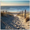 ARTland Wanddeko Glasbilder Wandbild Glas Bild einteilig 50x50 cm Quadratisch Strand Meer Küste Nordsee Natur Landschaft Sommer Dünen Sand Gräser T9IP
