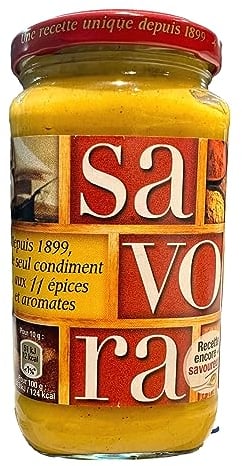 Savora Sauce Condiment Moutarde Epice Aromate Amora Bocal 385 g - Lot de 6