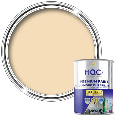 HQC Barn Paint 10L | Garden and Furniture Wood Paint | Outdoor Quick-Drying Protection for Garden Fence | Light Beige