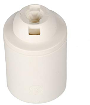 E27 Lampenfassung Kunststoff (PBT), Mantel glatt Weiß (RAL 9003)