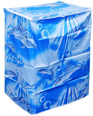 Waschmaschine Abdeckung Delphin Mustern Wasserdicht Staubdicht Deckel für Waschmaschine Top Lader (Blau)
