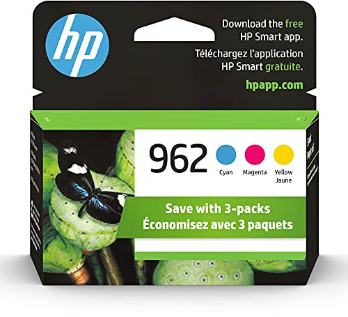 HP 962 Cyan, Magenta, Yellow Ink Cartridges | Works with OfficeJet 9010, 9020 | Eligible for Instant Ink | 3YP00AN