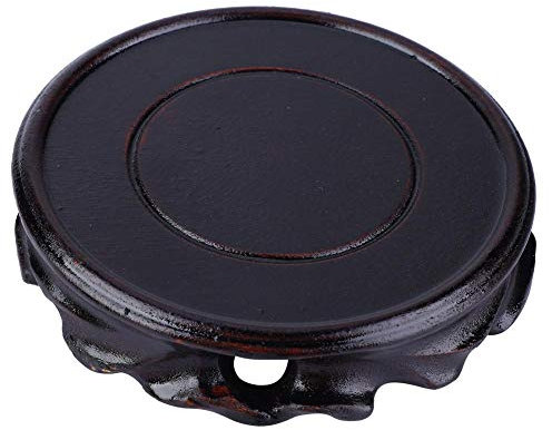 Support de Sculpture Présentoir en Bois pour Sculpture Piédestal de Base Rond en Bois Massif pour Vase, Aquarium, Théière, Ornement en Pierre, Brûleur d'Encens(Inner Diameter 10 cm/3.9 in)