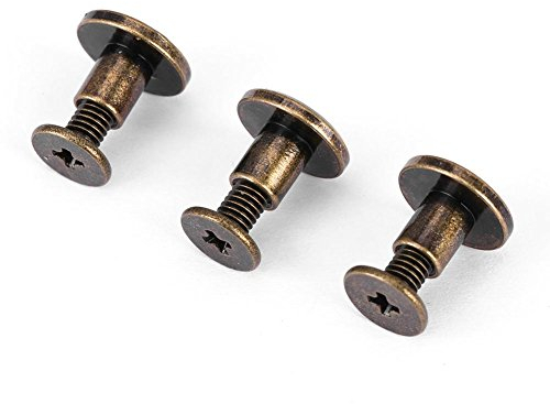 20pcs Rivets pour Cuir, Rivet Plat Chicago Vis à écrou de Fixation kit pour Album Photo Albums en Cuir de réparation(6.5mm)