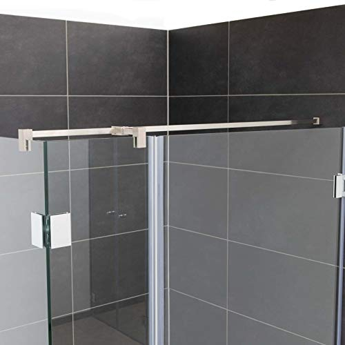 Stabilisierungsstange mit Seitenarm, Stabilisationsstange Eck-Dusche (120cm, Edelstahl Eckig)