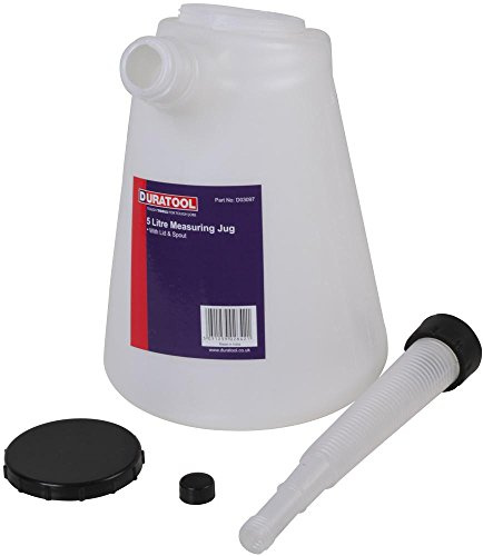 DURATOOL D03097 5L Plastic Measuring Jug Plus Lid and Spout