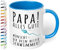 Lustige Papa Tasse „Papa! Alles Gute wünscht dir dein bester Schwimmer!“ – Kaffeetasse mit Spruch - originelles Geschenk für Vater zum Geburtstag, Vatertag, Weihnachten (Cambridge Blau)
