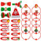 25 Stück Weihnachten Mädchen Haarschmuck Set, Weihnachts Haarspangen Haargummis Mini Haarclips zum Baby Kinder