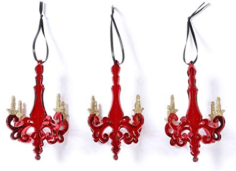 Inges Kerzenleuchter rot Dekoration Baum 3er Set 12,5 cm