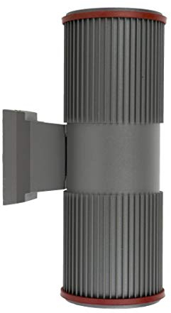 Licht-Erlebnisse Up Down Wandleuchte ONTARIO Anthrazit rund IP54 außen vielseitige Lampe Terrasse Haus Fassade