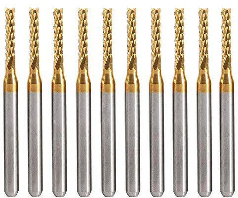 10Pcs Ti forage fraise coupe Outils Titanium CNC carbure ensemble d'usines d'extrémité Fraiseuse 2.0mm