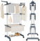 Trintion Clothes Drying Rack 3 Tier Adjustable Rolling Laundry Hanger with Foldable Wings Large Stainless Steel Garment Dryer with Casters for Outdoor Indoor