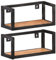 vidaXL 2X Akazienholz Massiv Wandregal Industriestil Bücherregal Schweberegal Wandboard Regalbrett Hängeregal Dekoregal CD DVD Regal 40cm