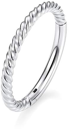 hengkaixuan 18G Nasenringe Hoop 316L Chirurgischer Stahl Clicker Segment Nahtloses Septum Conch Turmring 8mm Knorpel Helix Daith Tragus Creolen Ohrläppchen Piercing Schmuck