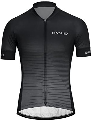 Sundried Men's Short Sleeve Cycle Jersey Road Bike Fade Cycling Top Mountain Bike Cycle Kit (Grey, XXL)