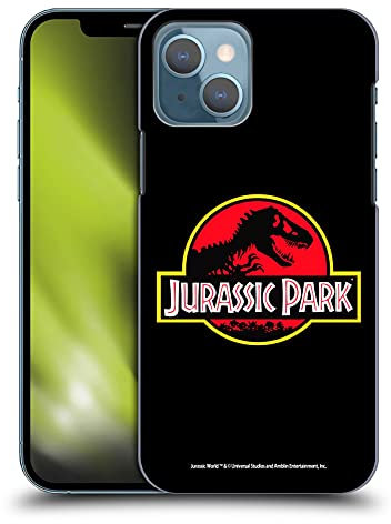 Head Case Designs Officially Licensed Jurassic Park Plain Black Logo Hard Back Case Compatible With Apple iPhone 13