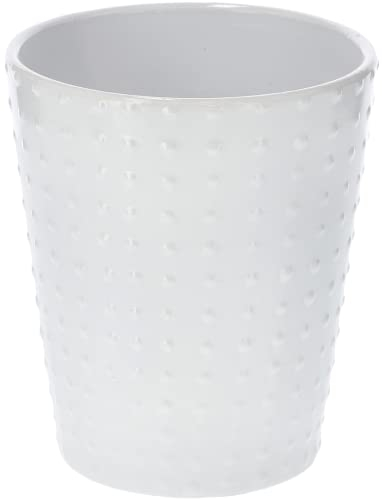 Kotarbau® - Vaso da fiori in ceramica, per orchidee, altezza 150 mm, diametro 120 mm, colore bianco a punti convessi